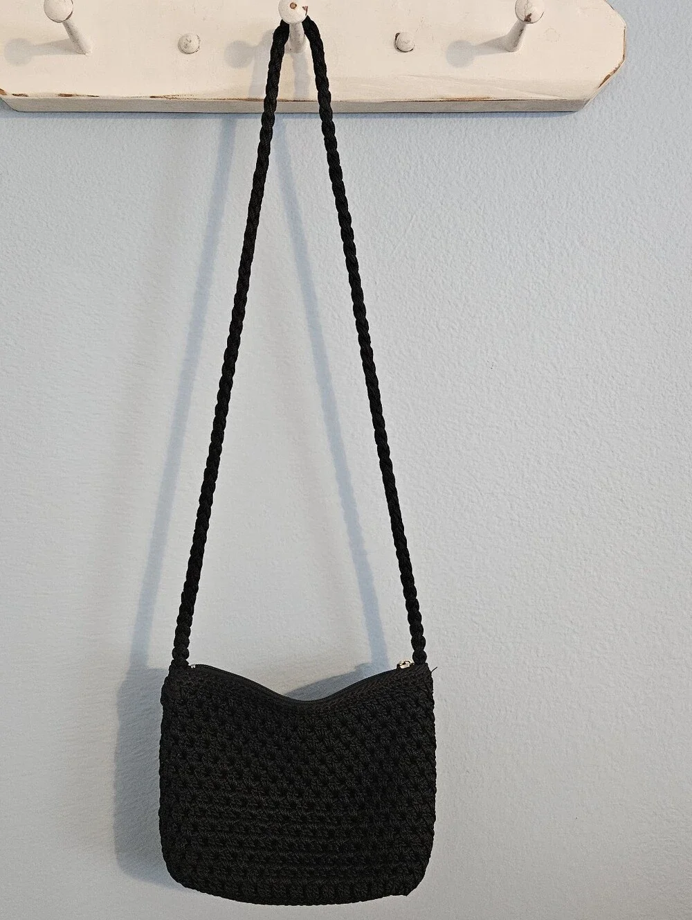 Woven Crossbody Bag - Black